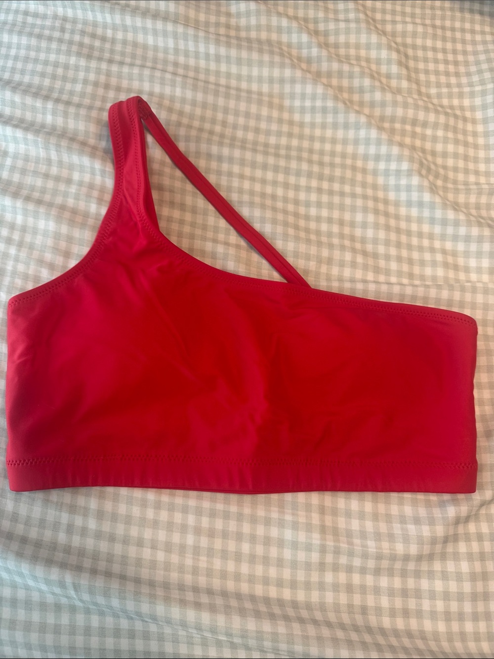One-Shoulder Red Swim top